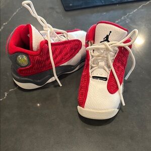 Jordan Red and White toddler shoes. Used